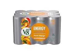 (12 pk) V8 +Energy Peach Mango Juice Energy Drink