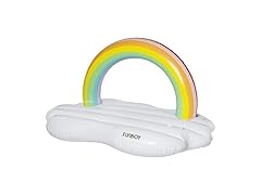 FUNBOY Giant Inflatable Luxury Rainbow Cloud Island Daybed Pool Float