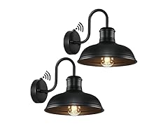 2-Pack Dusk to Dawn Wall Sconces, Black