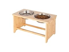 Elevated Dog Bowls w/ Bamboo Stand