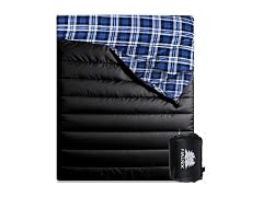 Blue/Black Flannel Queen Size Sleeping Bag 