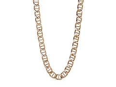 Blackjack Jewelry 18K Rose Gold Plated Stainless Steel 24" Figaro Link Chain