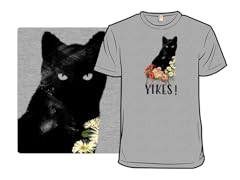 YIKES! Black Cat Vintage Flower