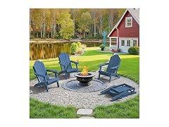 LUE BONA Set of 2 Blue Adirondack Chairs