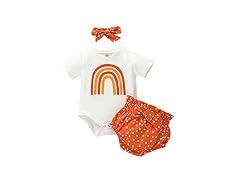 Newborn White Stars Shorts Outfit 3PCS