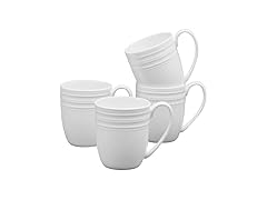 Mikasa Kamryn Bone China Lightweight Set of 4 Mugs, 13.5 Ounce
