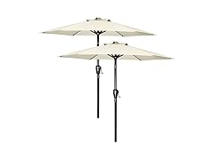 Simple Deluxe 2-Pack 7.5' Patio Umbrella, Beige 2 Pack