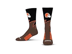 CLEVELAND BROWNS Black Wave Crew Sock (L)