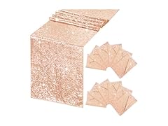 B-COOL Rose Gold Sequin Table Runner 12 Pack 