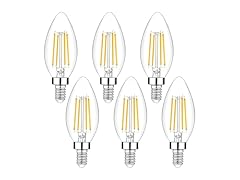 6Pk Dimmable E12 LED Candelabra Bulbs 40W, Warm White