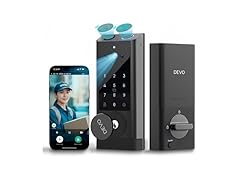 DEVO G1 Video Smart Lock with Camera & Doorbell, 6-in-1 Keyless Entry Door Lock for Front Door with Fingerprint, Auto Locks, App Remote, Wi-Fi Smart Deadbolt Black (Open Box)