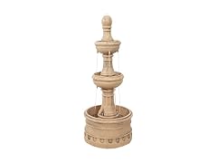 Sunnydaze Cyprus 39" H 3-Tier Outdoor Water Fountain