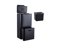 MOVECOM 16 Gal Pull-Out Compost Bin Blac