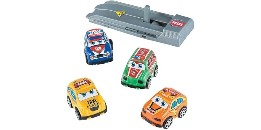 Assorted Play On Spring Launch Car Sets (6 Sets)
