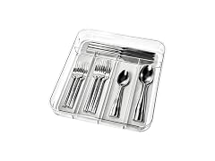 madesmart Premium Clear Silverware Tray Grey