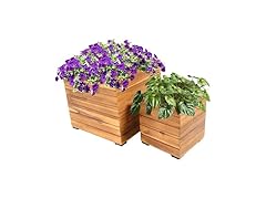 Sunnydaz Decor TAM-345 2 Square Planters with Liners