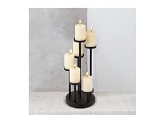 HUANGXIN 6 Head Candle Holders Black Decorative Candlestick Holder 