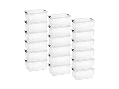 Superio 6.6 Quart Clear Plastic Storage Boxes 18 PK