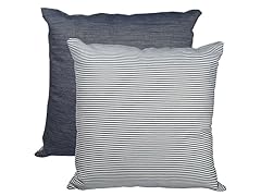 Raw Selvedge/Stripe Denim Throw Pillow-2Pack