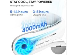 Wonder Rechargeable 4000 mAH Portable Fan Necklace