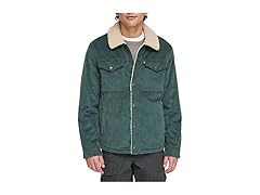 Men's Corduroy Sherpa Lined Trucker Jacket (L)