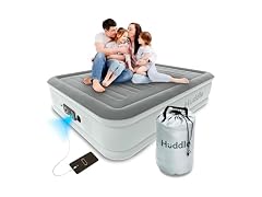Huddle Air Bed, Inflatable Mattress, Built-In Pump
