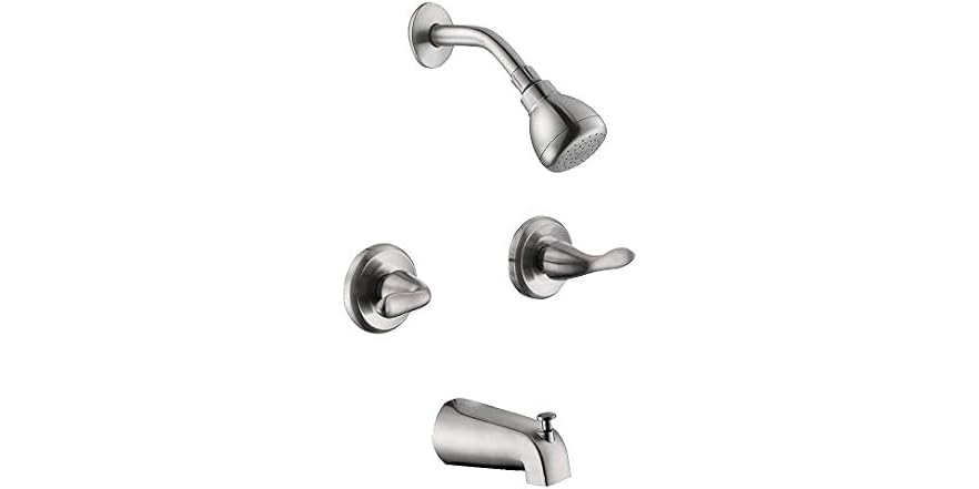 Glacier Bay Constructor 2-Handle Tub and Shower Faucet, Brushed Nickel (Valve Included)