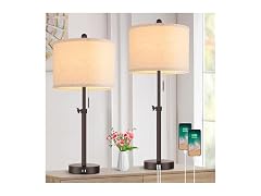 Kondras Modern Brown Table Lamps Set of 2