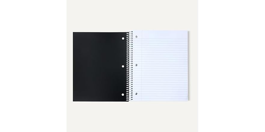 Amazon Basics 3-Subject Notebook Blk 2pk