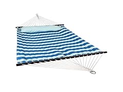 Sunnydaze 2-Person Quilted Fabric Hammock with Spreader Bars and Detachable Pillow