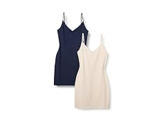 Amazon Essentials Women (XXS) V Neck Dress Beige