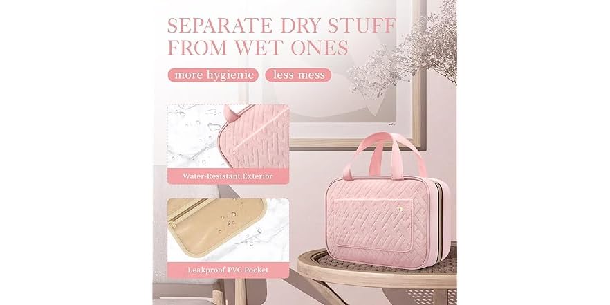 HOTOR Travel Toiletry Bag with Hanging Hook