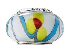 Yellow, Blue & White Glass Bead