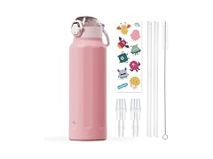 Konokyo FLOWPLAY 40oz Push-Button Insulated Water Bottle, Pink