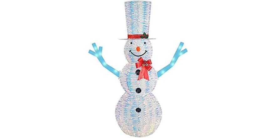 6' Iridescent Lighted Snowman - Pre Lit