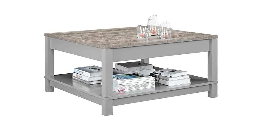 Ameriwood Carver Coffee Table – Stylish Gray Finish for Modern Spaces - Image 6