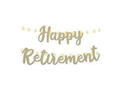 Gold Glitter Happy Retirement Banner