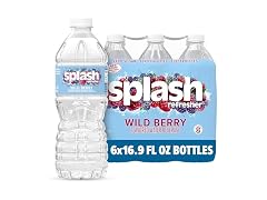 6PK Splash Refresher Flavored Water Bottles, Wild berry
