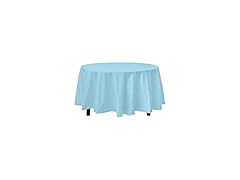 Light Blue Round plastic table cover