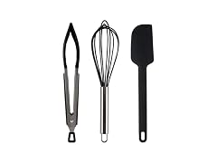 Silicone 3 Pc Utensils Set, Black