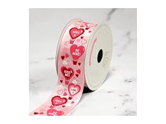 LUV Ribbons Satin1.5 inch Valentine's Day Heart