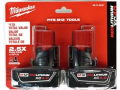 Milwaukee 48-11-2442 M12 12V 4.0 Ah Battery 2pk