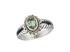 Oval Green Amethyst Rope Ring