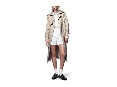 Dkny Women Long Double Brested Trench Coat Belt