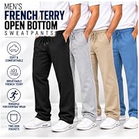 4-Pack GBH Men's Wide Leg Open Bottom Sweatpants (S-3XL)