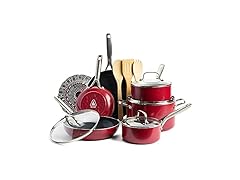 Red Volcano Textured Ceramic Nonstick, 14 Piece Set