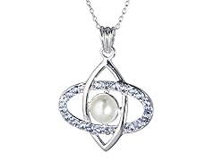 Silver Necklace w/ Pearl & Tanzanite