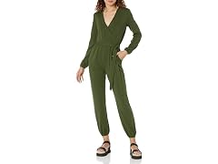 Amazon Essentials Women's Knit Surplice Jumpsuit