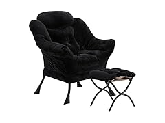 Black Lazy Chair with Ottoman