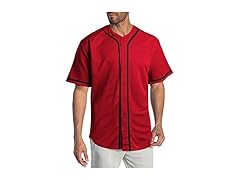 Mens Baseball Jersey Stripe Button Down